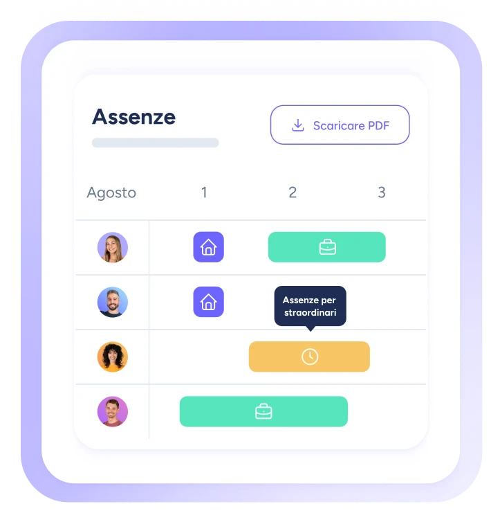 Ottenete visibilità completa del calendario delle ferie e delle assenze